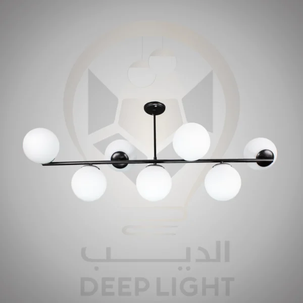 نجفه جلاكسى اسود مودرن معدن 7 لمبه
